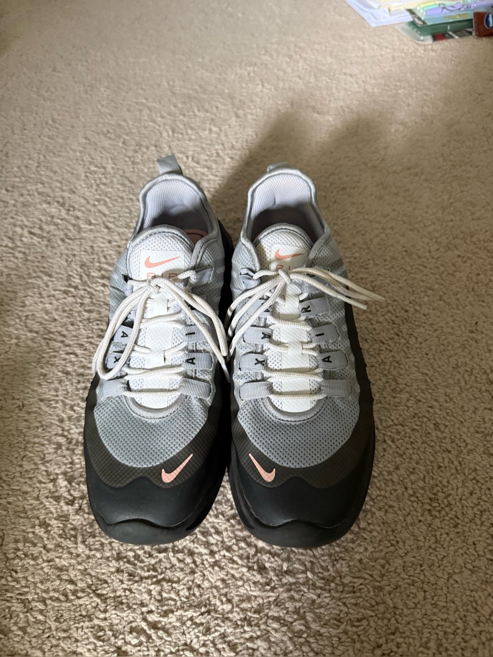 Nike Air Max Grey & Black Sneakers with Pink Swoosh - Picture 4 of 5